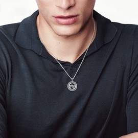 Shusukue Unisex S925 Sterling Silver Necklace Women's Necklace Men's Necklace Pendant Necklace Women/Men's Necklace Gift, Gothic Necklace Crystal Necklace Jewellery, Sterling Silver, viking