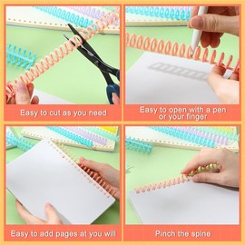 Byttlerom 50PCS Plastic Spiral Binding Coils, 1/2 Inch Diameter 30 Ring Binding Spirals, for Students and Coworkers Easy to Use