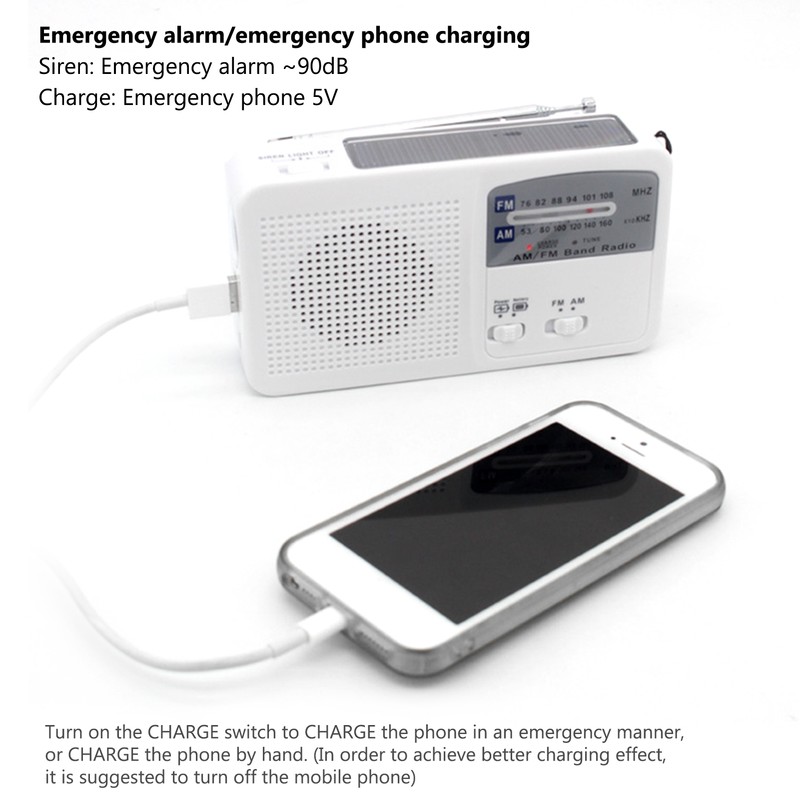 Solar Charging Emergency Radio Hand Crank Radio Multiband AM FM