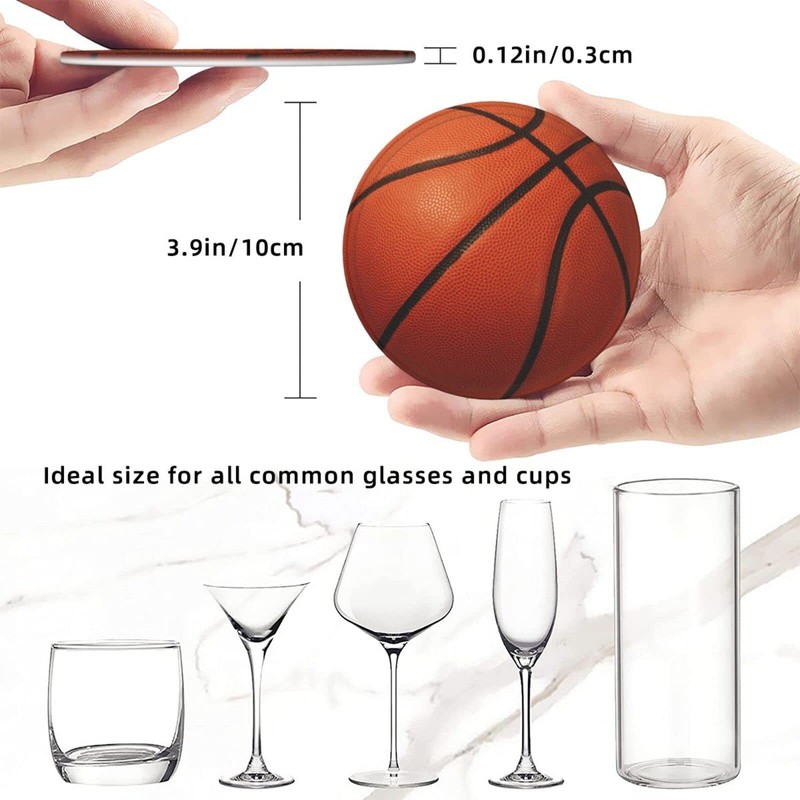 Basketball Coasters for Drinks with Holder Leather Coasters Set of