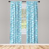 Ambesonne Blue and White Curtains, Cartoon Sky with Fluffy Clouds