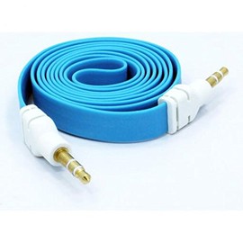 Aux Cable 3.5mm Adapter Car Stereo Aux-in Audio Cord Speaker Jack Wire Flat Blue Compatible with Xiaomi Redmi Note 7