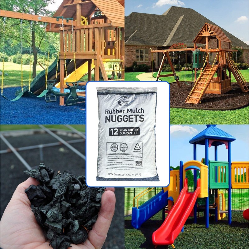 NuPlay Rubber Mulch Playground Flooring - Rubber Nugget Weed Barrier