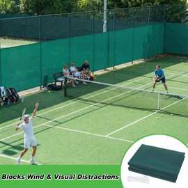 Yoojahow Tennis Court Windscreen Privacy Screen 6' x 40', 50% Shade Hdpe Fence Privacy Screen with Grommets & Zip Ties, Heavy Duty Wind Blocker Fence Cover for Tennis Court, Backyard(Green)