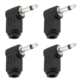 Create idea 4 x 3.5mm Mono Jack Plug 90 Degree Angle Soldering Audio Adapter for Earphone MP3 Player Speaker