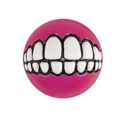 Rogz Grinz Fetch Treat Dispensing Ball Dog Toy Pink Small