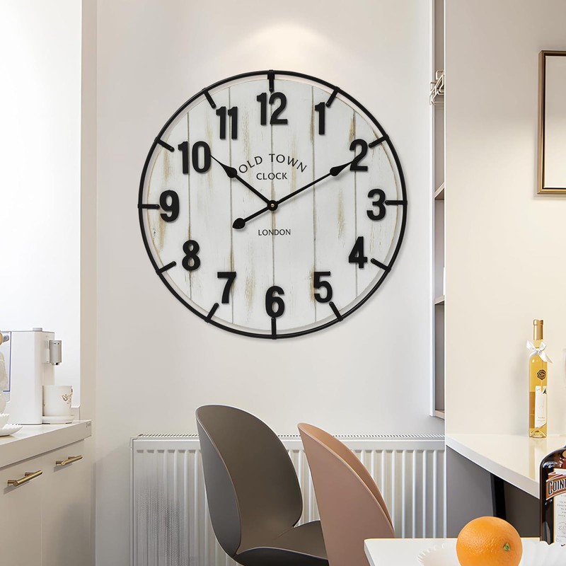 Large Old Town Farmhouse Wall Clock – 24 Inches Rustic