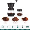 ANCLLO Manuelle Kaffeemühle mit Keramik-Frässtiften, 350 ml,Glasdosen, Silikonabdeckung und Edelstahlgriff,