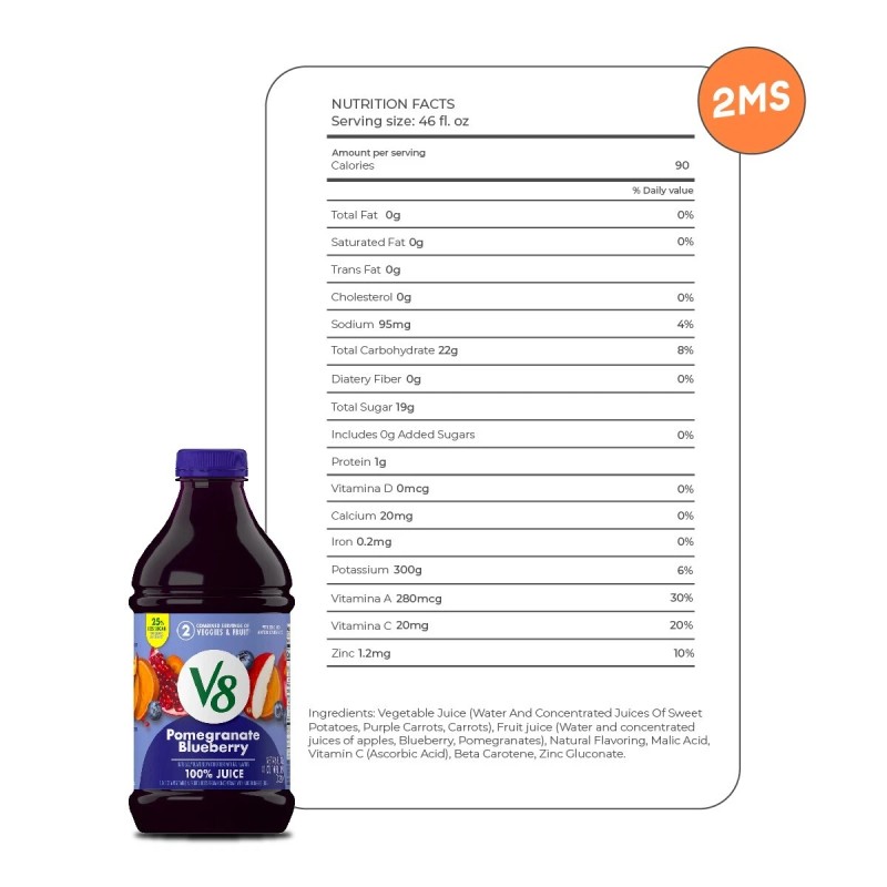 V8 Blend Jucie 46 Fl oz 6 Count - 2MS
