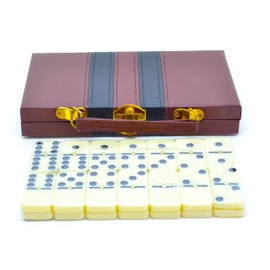 Domino Poker 28 Pieces Double 6 Points Dominoes for Adults 19 x 12 x 3 cm