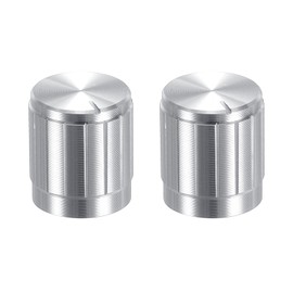 sourcing map Potentiometer Control Knob ABS Guitar Knob for 6mm D Type Shaft Electric Guitar Power Amplifiers Stereos,Bass 180 Degrees Aluminum Plastic Knob Silver 2PCS