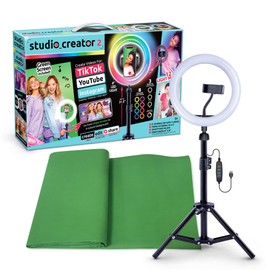 Canal Toys New So DIY TikTok Instagram YouTube Multicolored Ring Light with Green Screen and Phone Mount Tripod. Studio Creator 2 Influencer Video Creator Kit