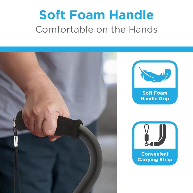 NOVA Shoe Horn Offset Cane – 2-in-1 Walking Cane &