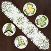 Grelucgo Embroidered Gnomes Table Runner for St. Patrick's Day, Spring