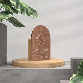 Sternzeichen Zwilling Holzkarte - Geburtstagskarte - Zwilling Sternzeichen, Karte Sternzeichen Zwilling, Karte Zwilling