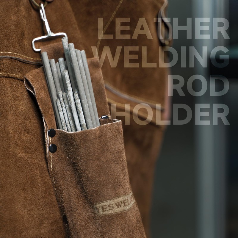 YESWELDER Flame Retardant cowhide leather welding rod holder, Thickened electrodes