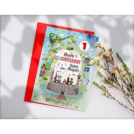 Partylandia Birthday Card Embossed (Castle)