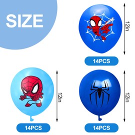 42 Pieces Spiderma Balloons, Spiderma Balloons, Spiderma Decoration Birthday, Spiderma Birthday Decorations, Spiderma Children's Birthday, Spiderma Party Decoration, Spiderma Decoration
