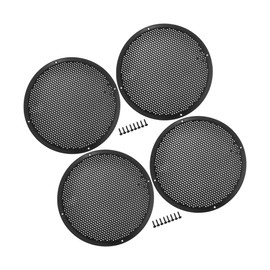 Partuto 10" Car Speaker Grille Cover Mesh with Screws ABS Black - 4 Pcs Replacement