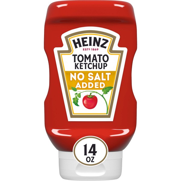 Heinz Tomato Ketchup with No Salt Added, 14 Ounce (Pack of 6)