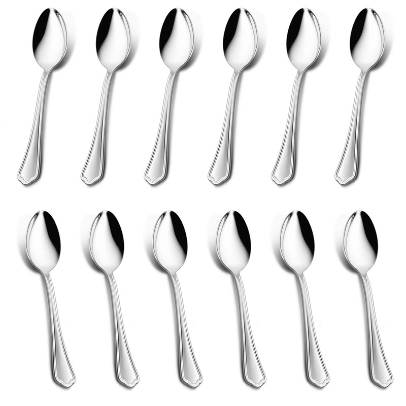 Teaspoon Set of 12, E-far 6.7 Inch Stainless Steel Spoons