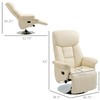 HOMCOM Swivel Recliner Chair, PU Leather Reclining Chair with Retractable