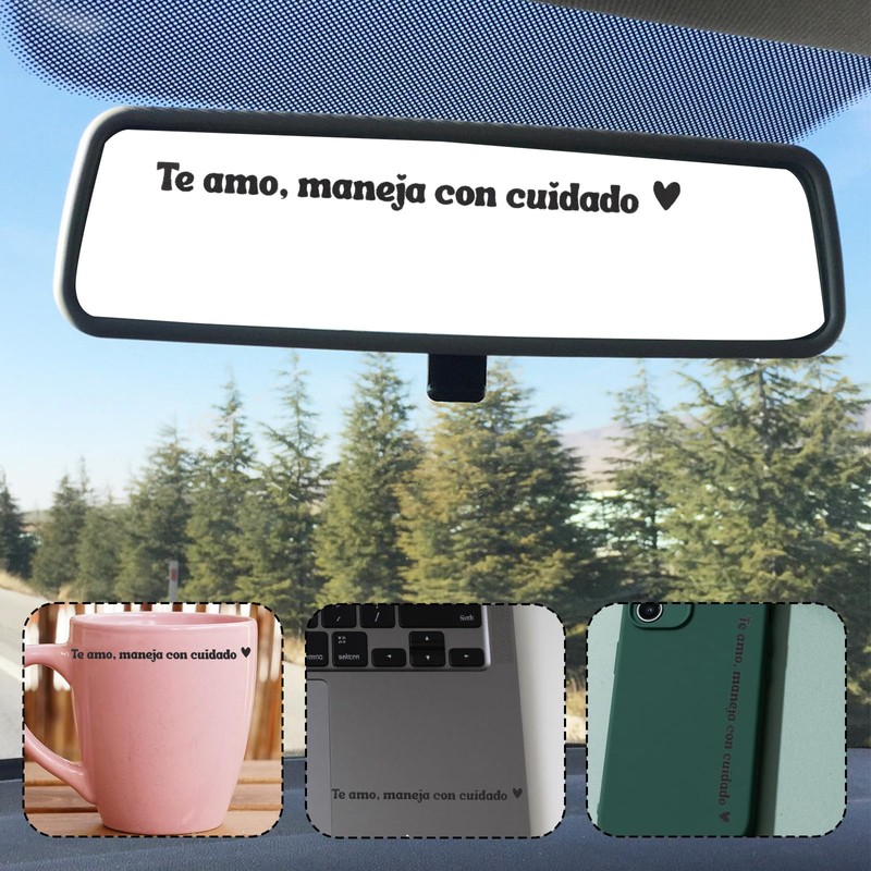 3pz Adesivi per Specchietto Retrovisore Te Amo Maneja Con Cuidado,