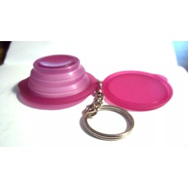 Tupperware Rare Fuchsia Flat Out Keychain / Keyring - Not USA - NIP