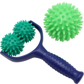 Removable massage rollers with handles, comes with 1 hedgehog ball massage ball, premium hedgehog ball, foot massage, fascia roller small for relaxation of foot, leg and back muscles