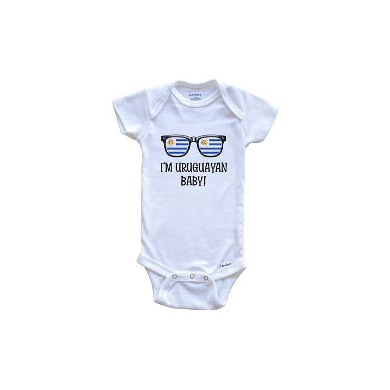 I'm Uruguayan Baby Uruguayan Flag Sunglasses Uruguay Funny Baby Bodysuit,