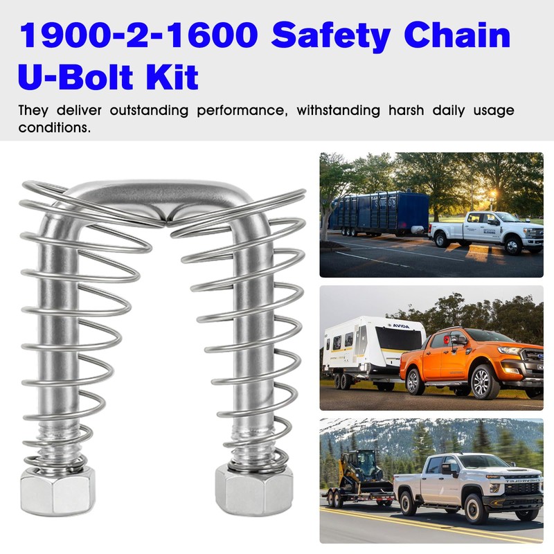 1900-2-1600 Replacement B&W Gooseneck Hitches Safety Chain Trailer U-Bolt Kit