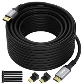 4K DisplayPort to HDMI Cable 50FT, 4K@60Hz HDR, High Speed Active Display Port to HDMI Cable UHD Converter, Uni-Directional, 4K@60Hz 2K@120Hz 1080P for HDTV, Monitor, Projector, Dell, NVIDIA, AMD, HP