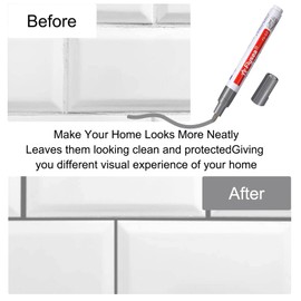 6 Pieces Dark Grey Grout Tile Pens Grout Pens，Waterproof Grouting Pen & 6 Replacement Nib Tips Grey Tile Grout Repair Pens for Restoring Tile Floor Kitchen, Bathroom, Parlor, Bedroom, Shower，Balcony