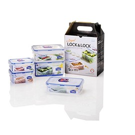 LocknLock Easy Essentials Food Storage lids/Airtight containers, BPA Free, 10 Piece, Clear