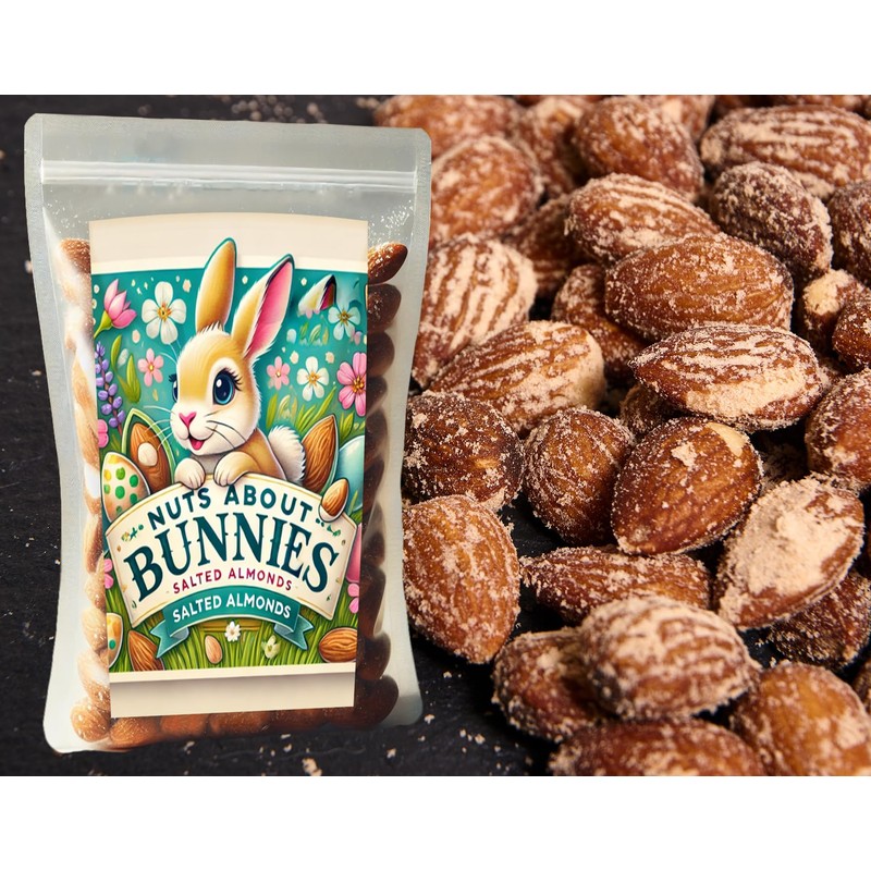Nuts About Bunnies Easter Roasted Almonds - Gourmet Small-Batch Salted