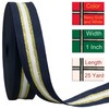 Double Faced Navy/Gold/White Ribbon, 1 Inch, 25 Yards