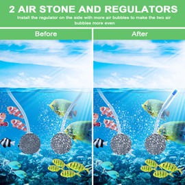 ZWJBSGY Solar Pond Aerator, Solar Air Pump Solar Powered Water Pump, 2W & 2200mAh Solar Aerator with 2 Air Bubble Stones,Regulator for Small Fish Ponds, Stock Tank,Aquarium Hydroponics (2 Modes)