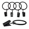 AMZSEVEN 90 Pack Curtain Rings with Clips, Drapery Clips with