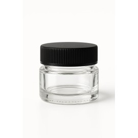 100 Pack 5ml Jar Screw Lid Black - Small Glass Cosmetic Packaging Container for Cream, Wax, and Balms