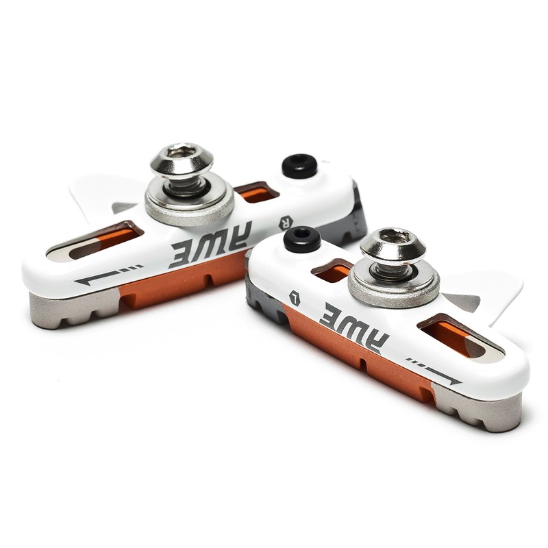 AWE® White Cassette Road Brake Blocks Grey/Orange/White 55mm