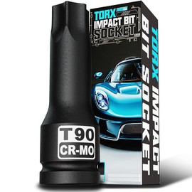 Aiourx 1/2-Inch Drive T90 Torx Bit Socket Set, Star Bit Socket, Cr-Mo Steel, for Hand Use Work on Cars, Trucks