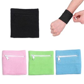 SULIUDAJI Pack of 4 Wrist Bags, Sweatbands, Wrist Bag for Women, with Zip, Waterproof Wristband, for Jogging, Walking, Cycling, Running and