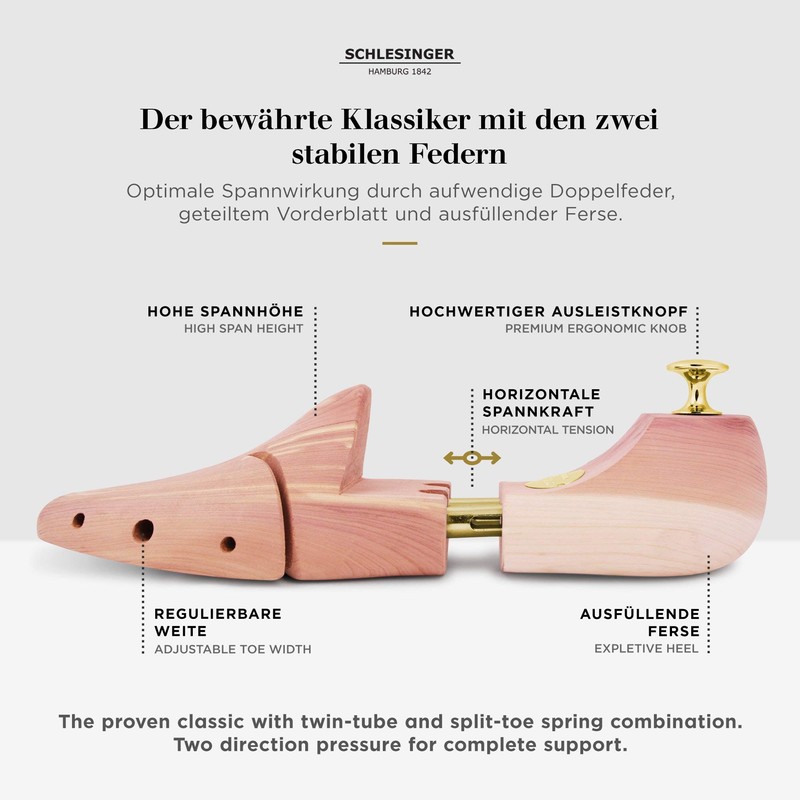 Schlesinger - Premium Schuhspanner aus edlem Zedernholz für Herrenschuhe. Modell