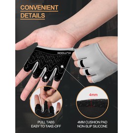 KUTOOK Gym Gloves Men Women Non-slip Breathable Fitness Gloves for Artistic Gymnastics Dumbbells Bodybuilding and Weight Lifting, Grey, L