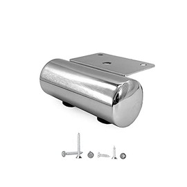 Gloss Chrome Furniture Legs 44mm Height Metal Legs Round Diameter 40mm Cabinet Feet Sofa Leg Bed Riser Screws Included (4)