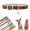 Small Dog Collar with Bell, Synthetic Leather Pu Basic Cat