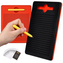 BLUESEABUY Magnetic Drawing Boards with Balls, Magnetic Pen, Pack of 2, Magnetic Drawing Board, Educational Toy Gift for Children from 3 Years, Gift, Stress-Free Car Ride