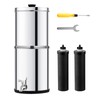 Happybuy Gravity-fed Water Filter System, 2.25G 304 Stainless-Steel Countertop System,