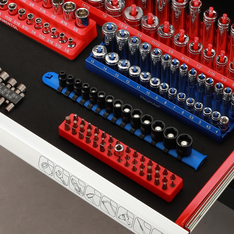 MIXPOWER 1/4" Drive Shallow Magnetic Impact Socket Set with Storage