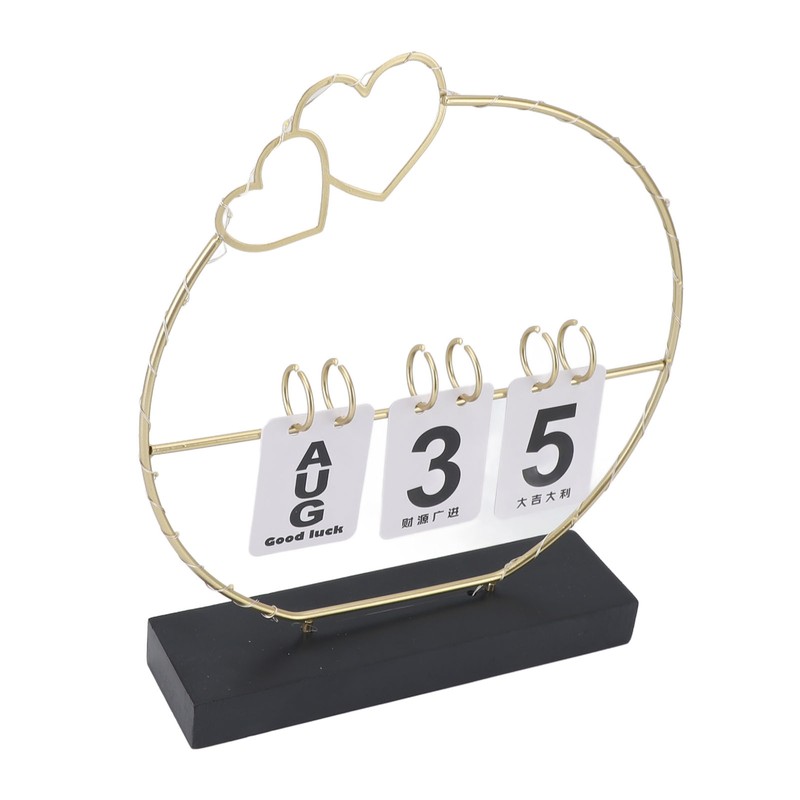 Perpetual Flip Calendar with LED Light Durable Construction Metal Art